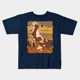 Spirit Stallion of the Cimarron Rain Stained Glass Kids T-Shirt